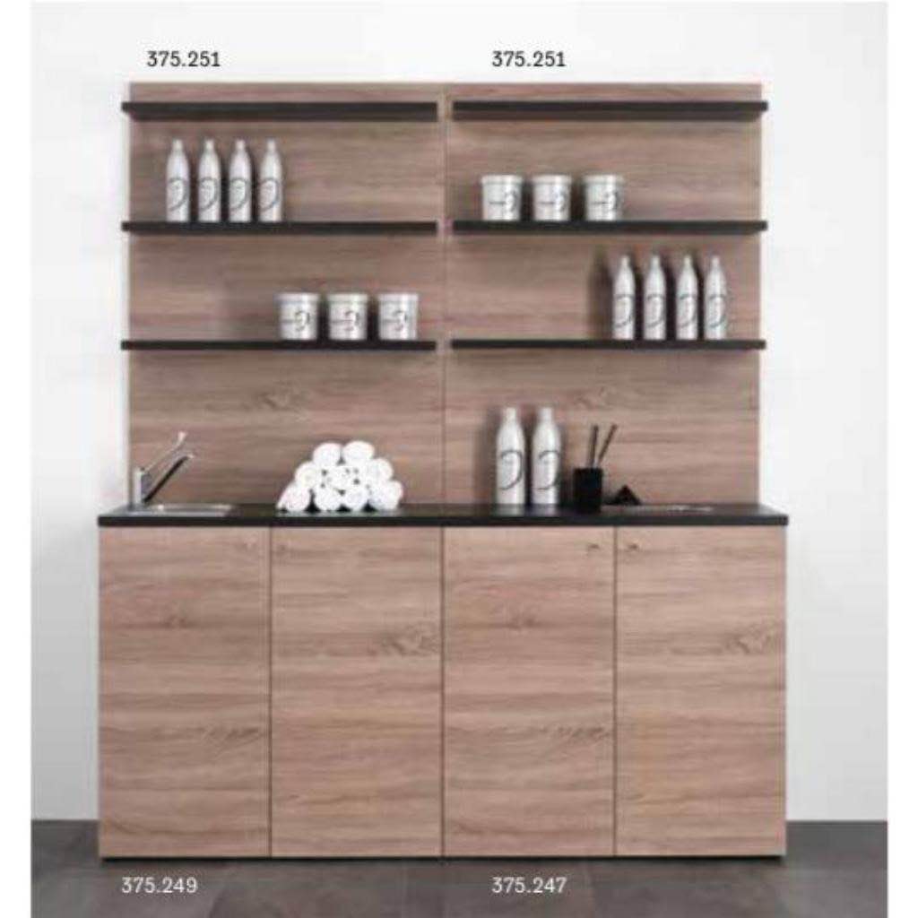 Mobile reception con lavandino e scaffali