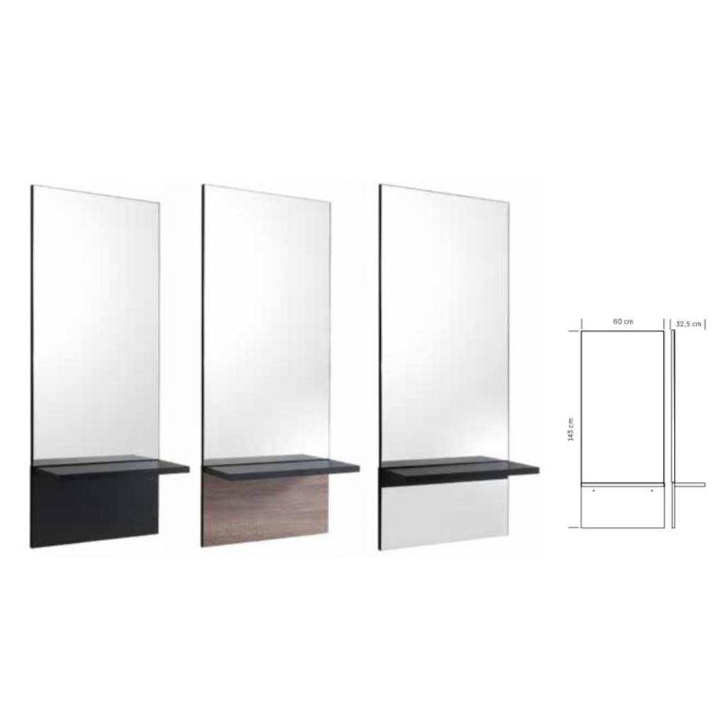 Postazione specchio singola con mensola