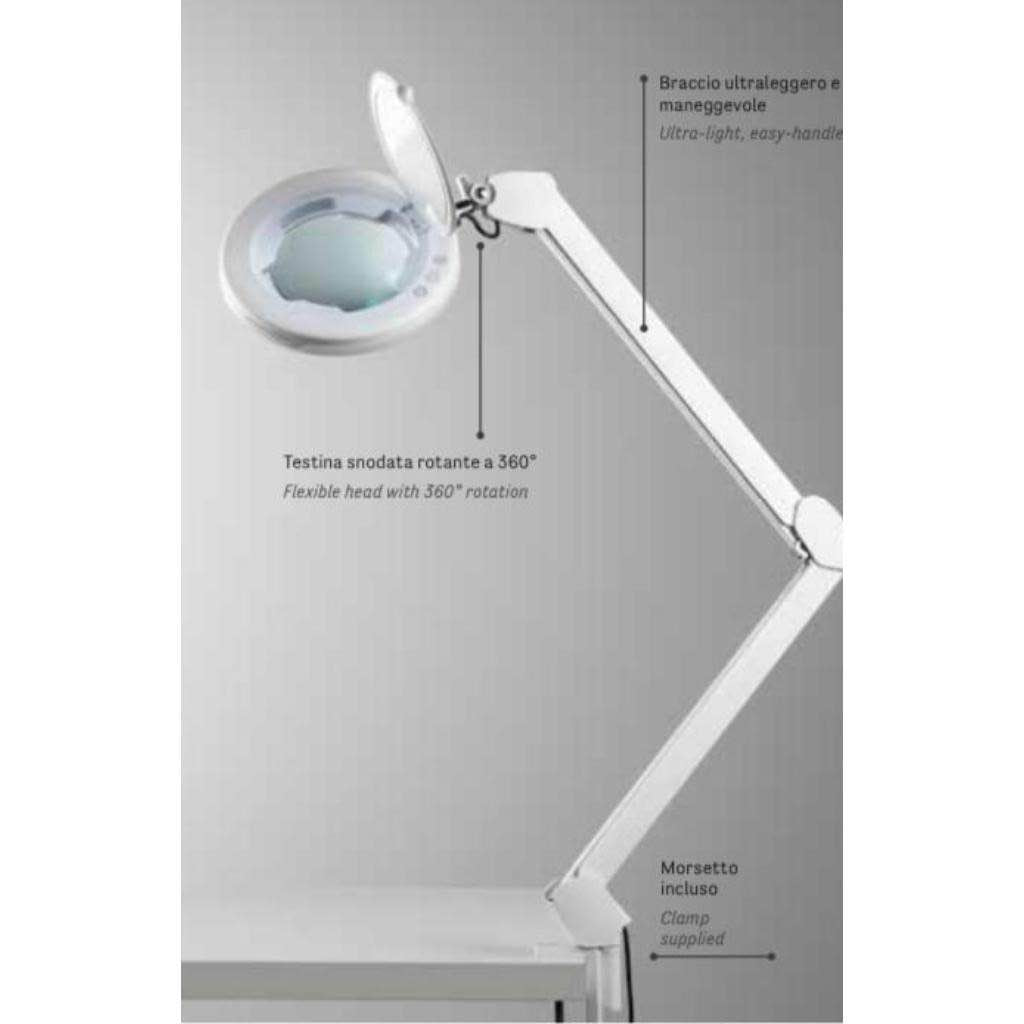 Lampada con lente d'ingrandimento