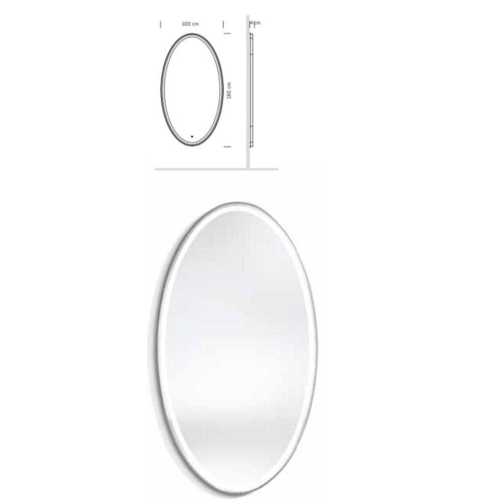 Specchio ovale con illuminazione LED integrata