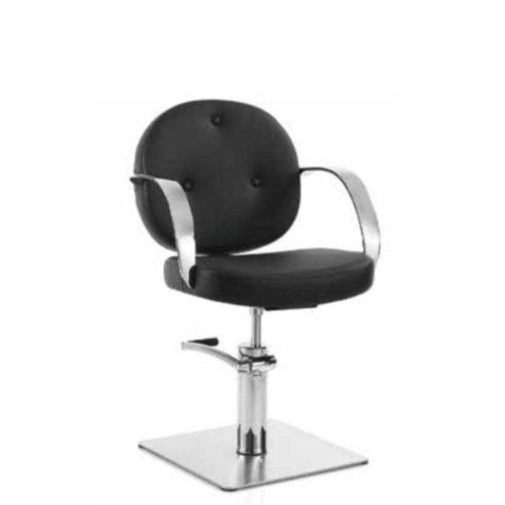 Poltrona da Lavoro Rotonda con Dettagli in Acciaio